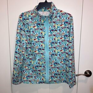 Women’s jacket with center front zipper. Cotton. Talbot